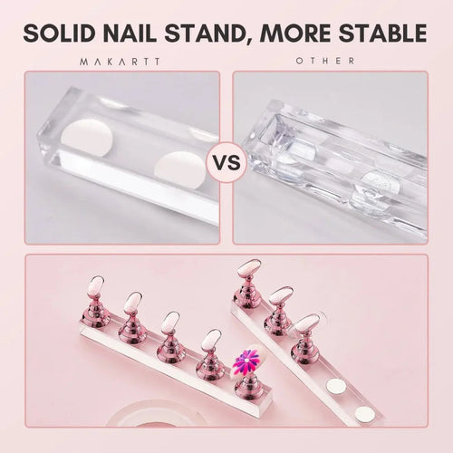 5pcs Nail Holder False Nail Tip Practice Stand Crystal Base Magnetic H