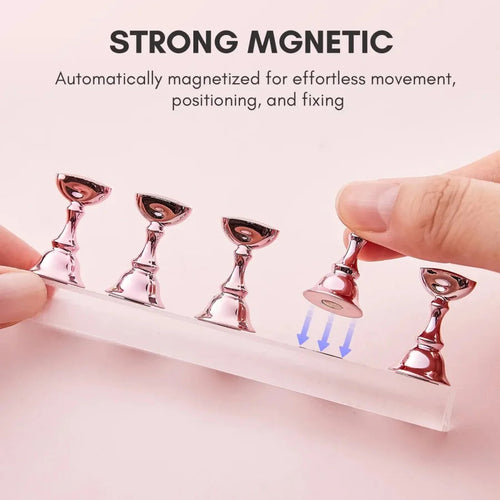 5pcs Nail Holder False Nail Tip Practice Stand Crystal Base Magnetic H