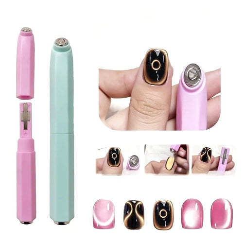 3-In-1 Aperture Shape Cat Eye Nail Art Magnet Tool Black Hole Nail Mag