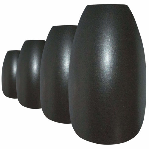 False Nails by Bling Art Black Matte Metallic Ballerina Coffin Fake